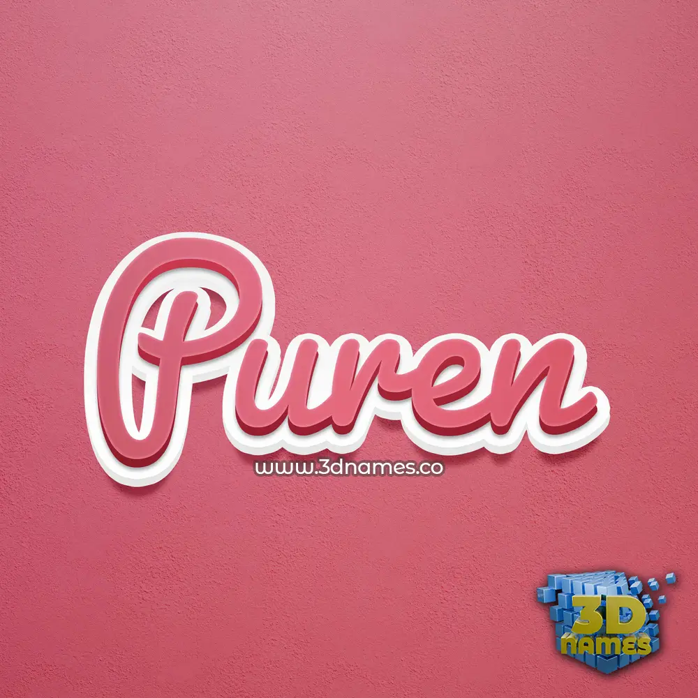 puren in Red Scribble style - 3D name wallpaper