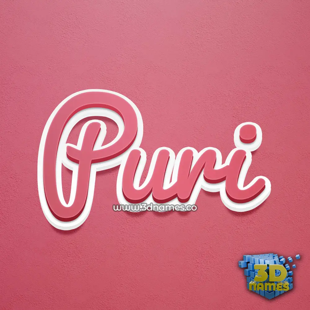 puri in Red Scribble style - 3D name wallpaper