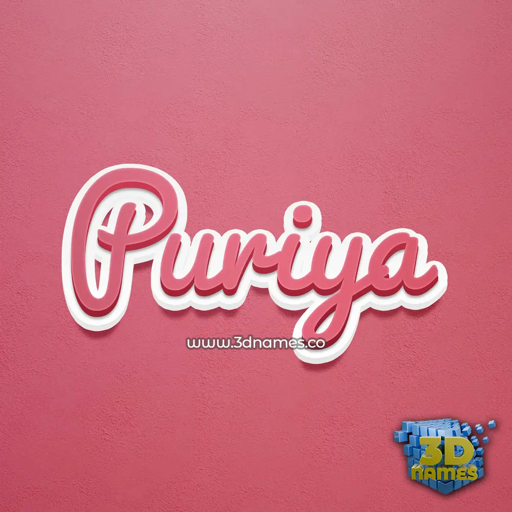puriya in Red Scribble style - 3D name wallpaper