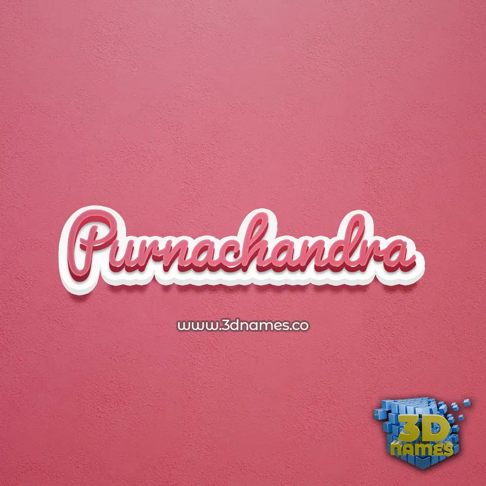 purnachandra in Red Scribble style - 3D name wallpaper