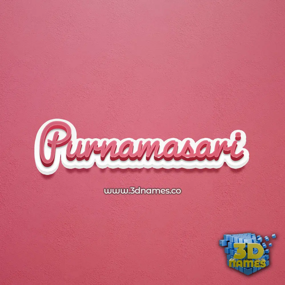 purnamasari in Red Scribble style - 3D name wallpaper