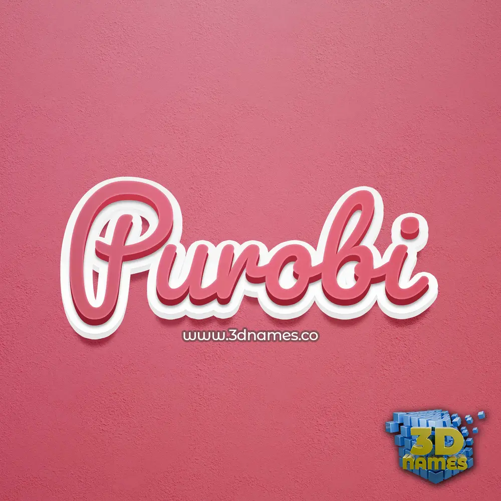 purobi in Red Scribble style - 3D name wallpaper
