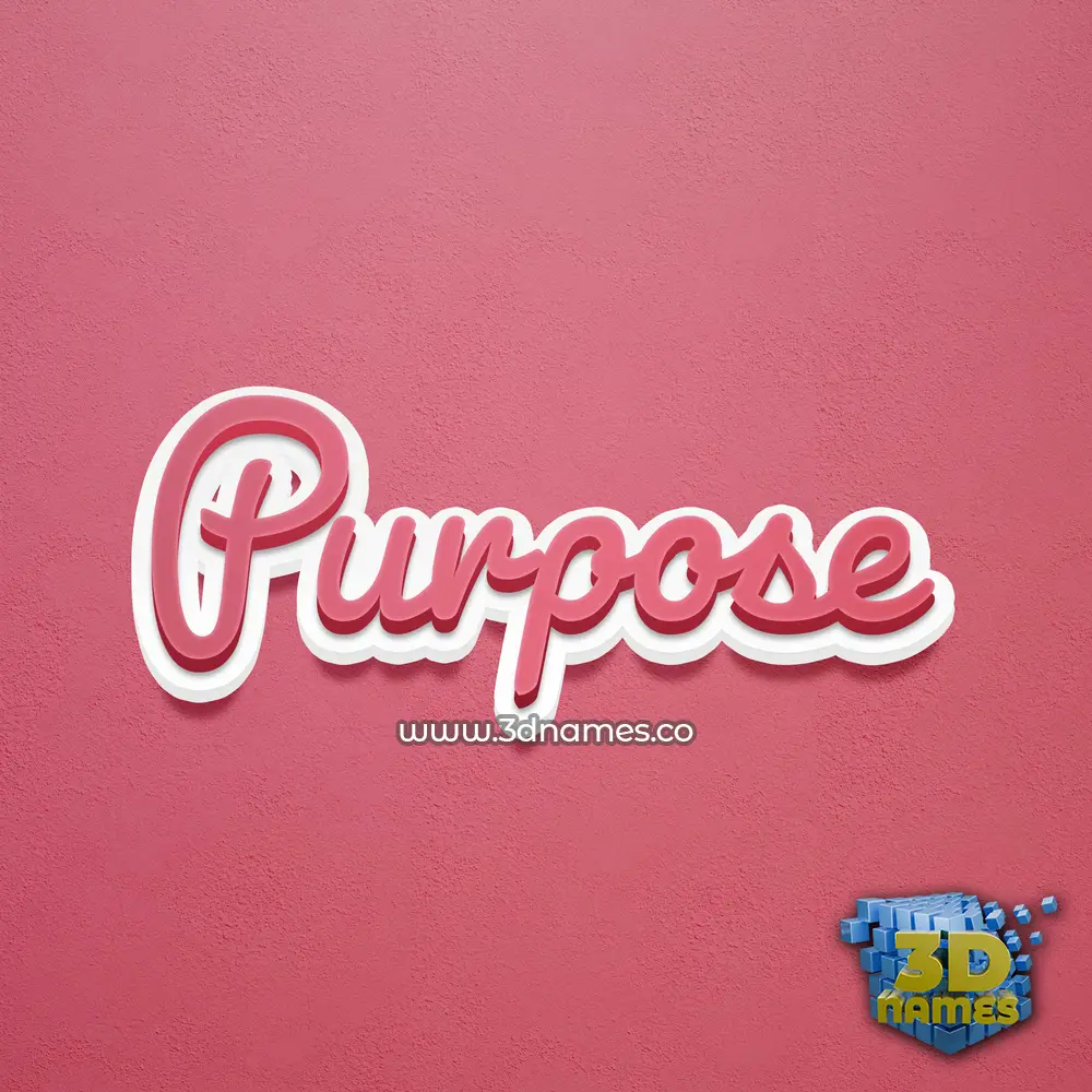 purpose in Red Scribble style - 3D name wallpaper