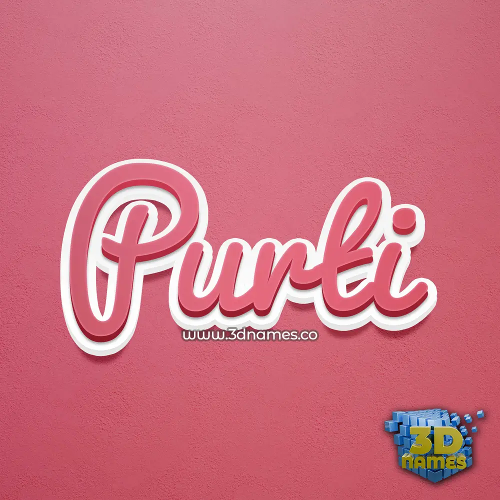 purti in Red Scribble style - 3D name wallpaper
