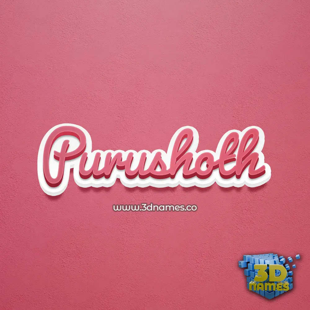 purushoth in Red Scribble style - 3D name wallpaper