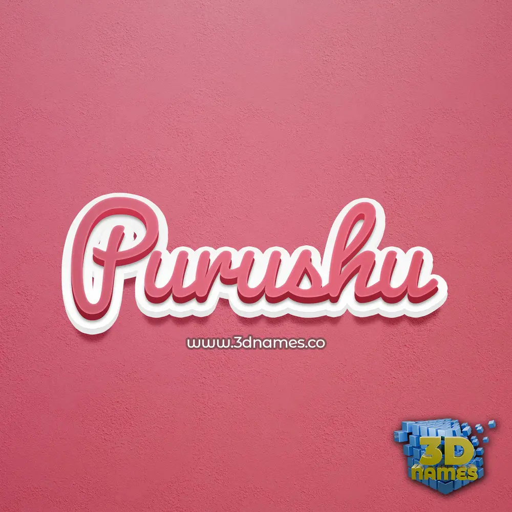 purushu in Red Scribble style - 3D name wallpaper