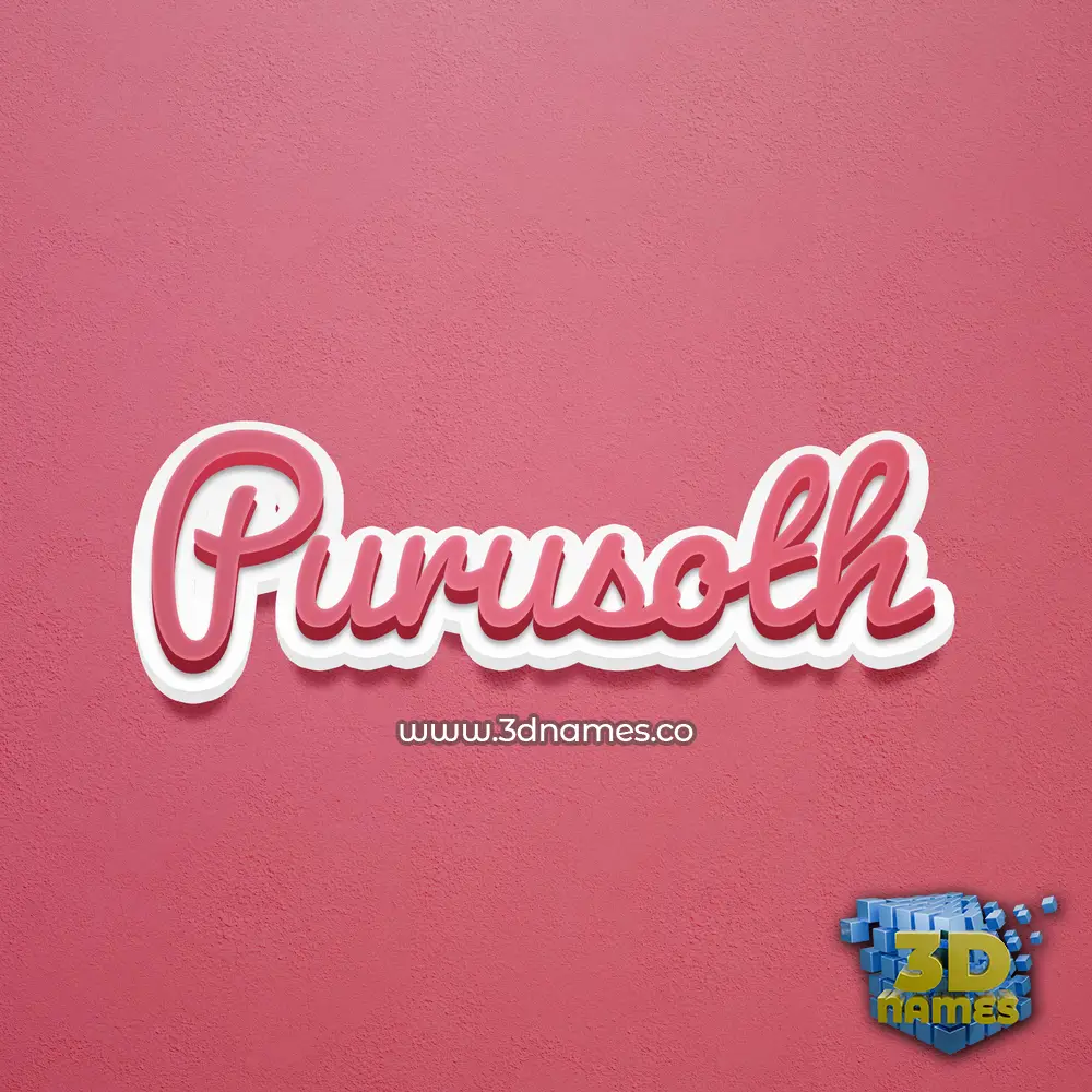 purusoth in Red Scribble style - 3D name wallpaper