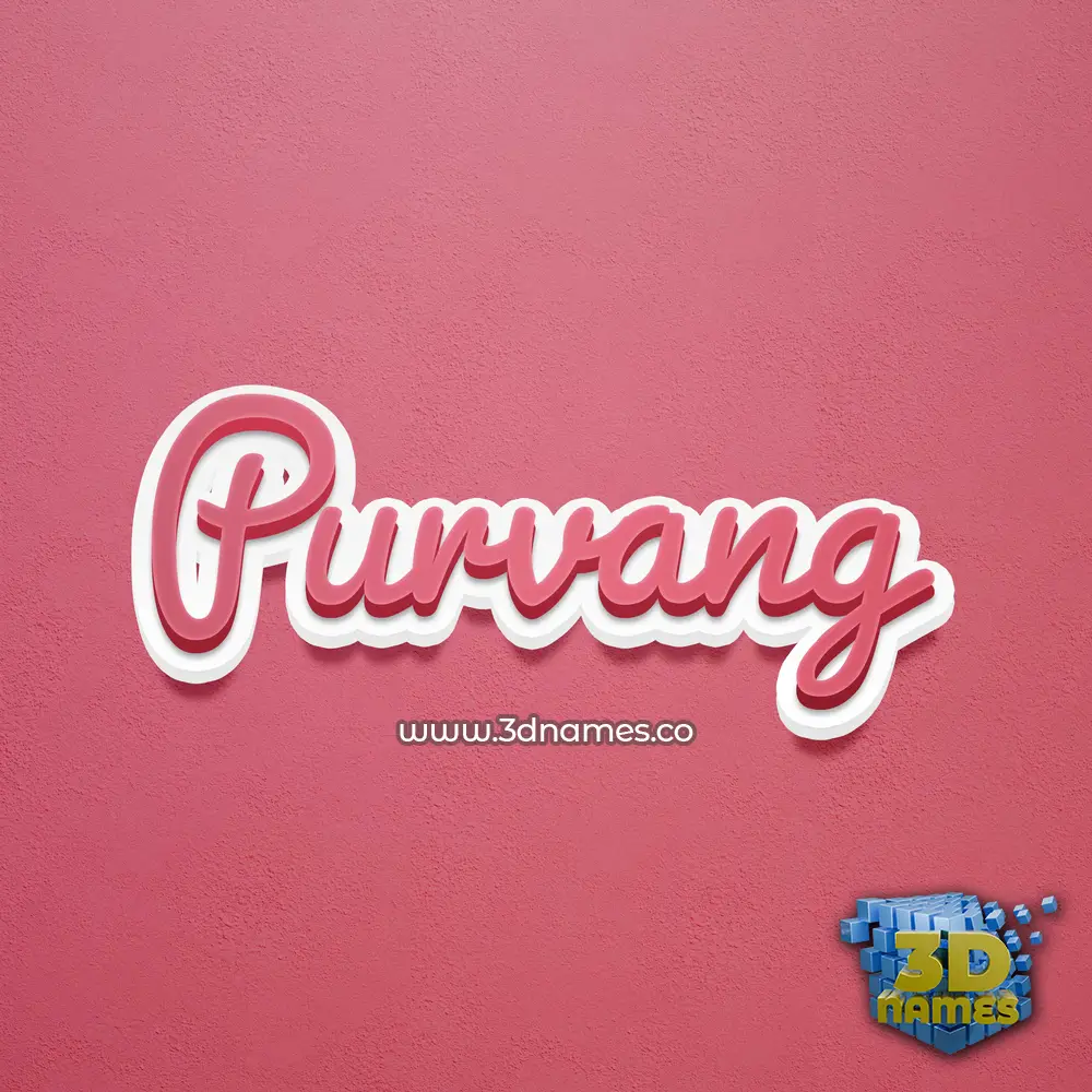 purvang in Red Scribble style - 3D name wallpaper