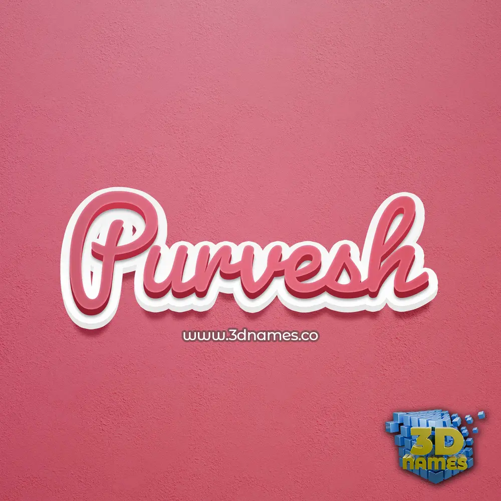 purvesh in Red Scribble style - 3D name wallpaper