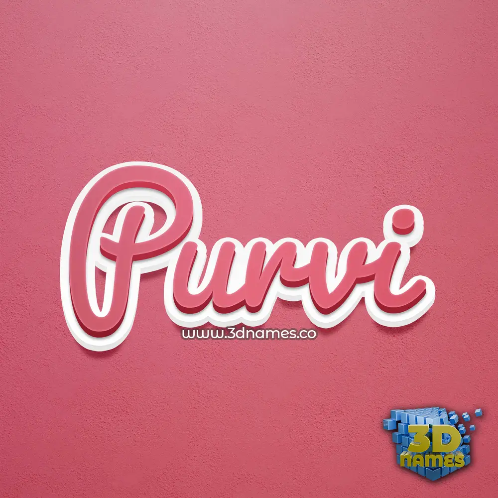 purvi in Red Scribble style - 3D name wallpaper