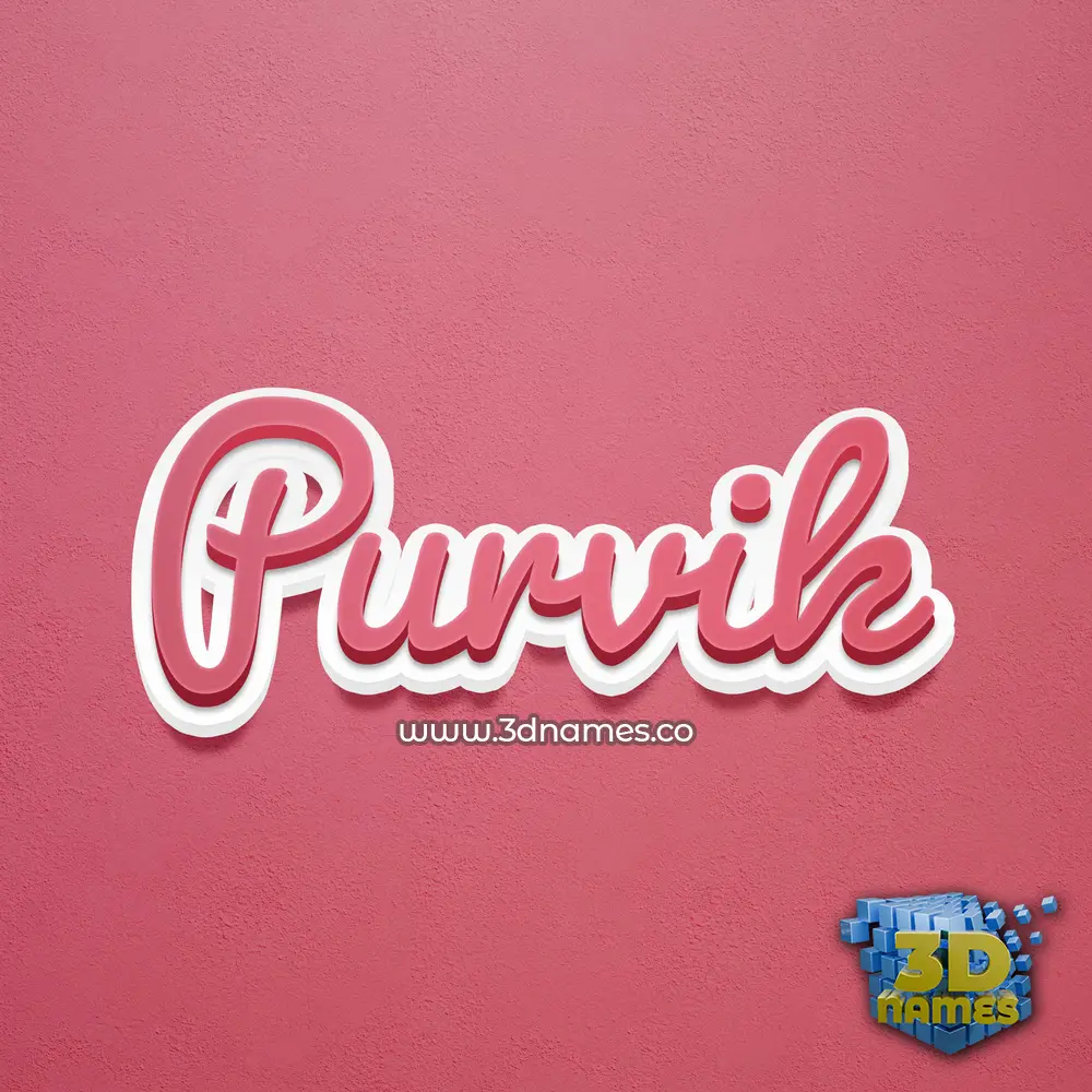 purvik in Red Scribble style - 3D name wallpaper