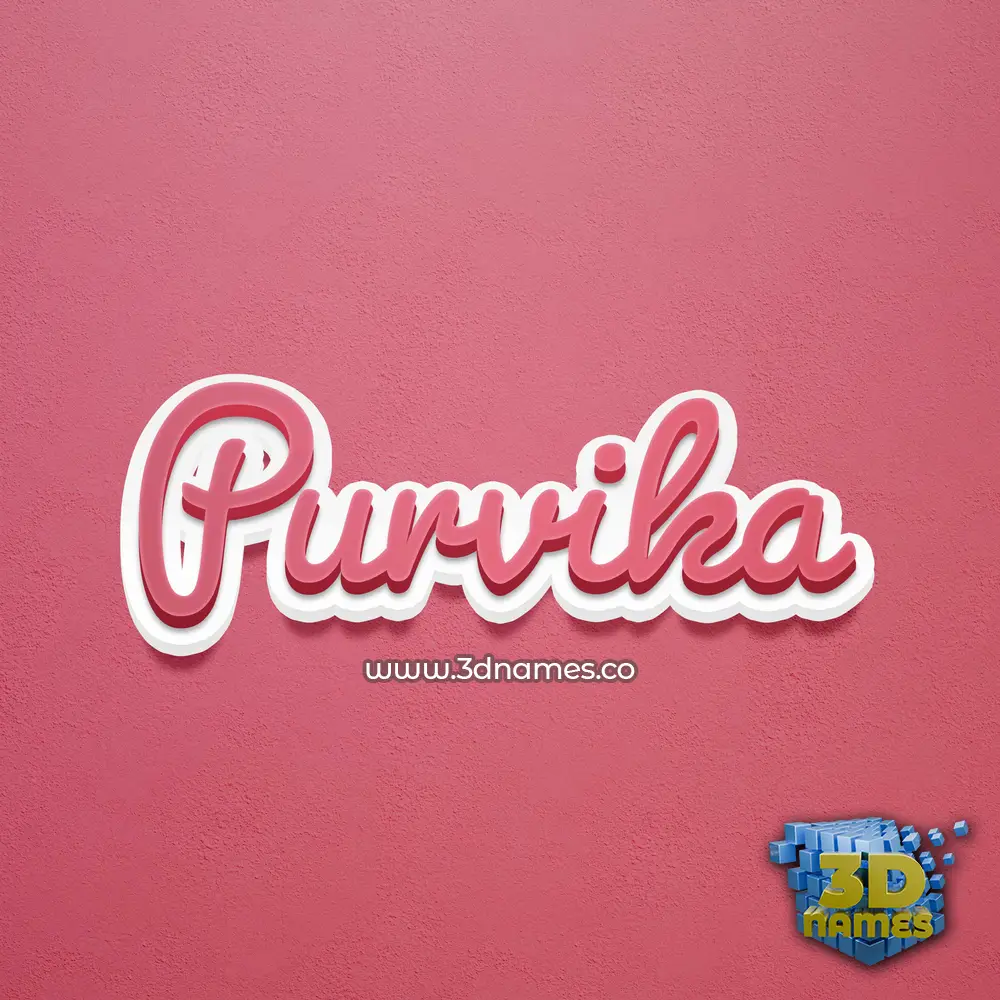 purvika in Red Scribble style - 3D name wallpaper