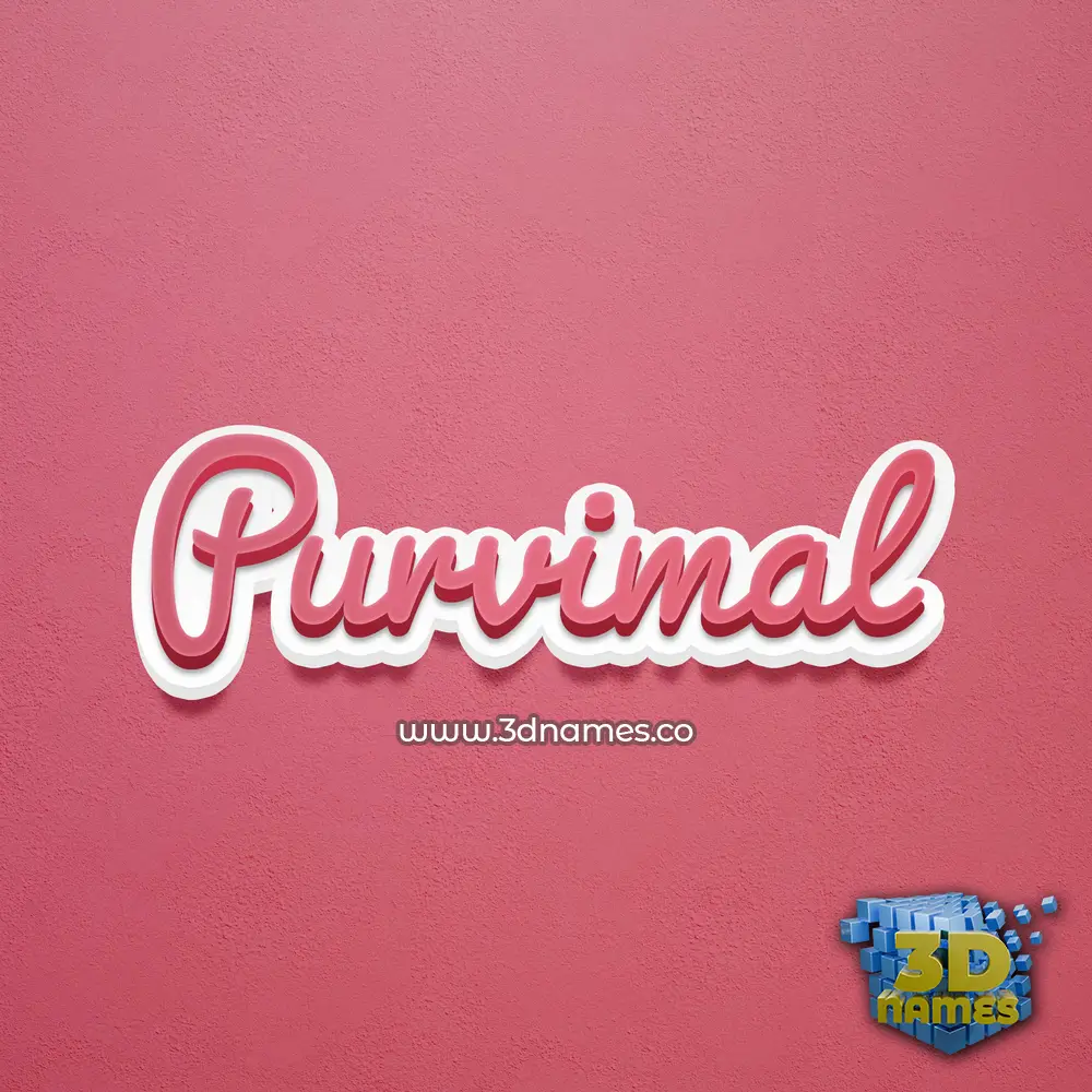 purvimal in Red Scribble style - 3D name wallpaper