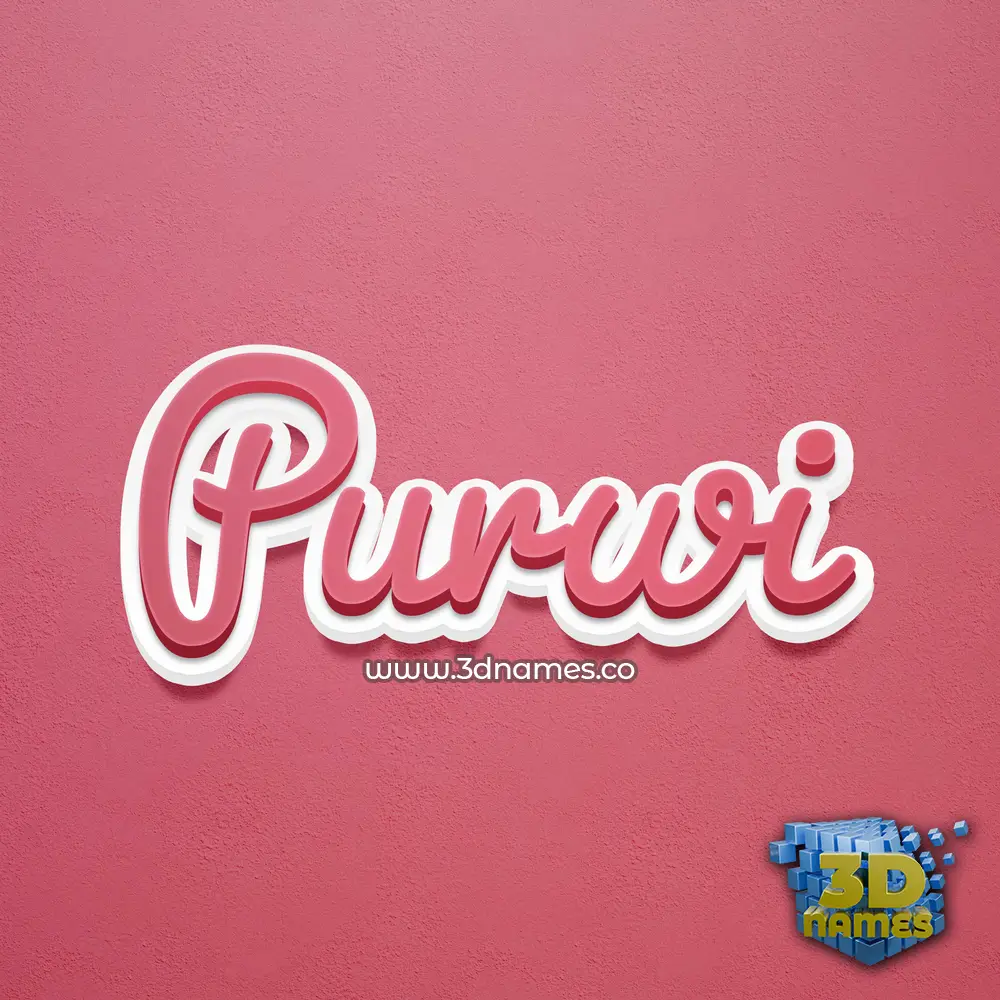purwi in Red Scribble style - 3D name wallpaper