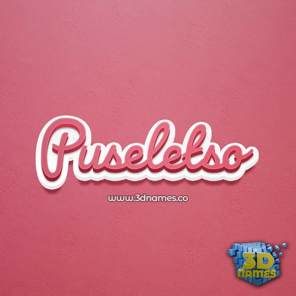 puseletso in Red Scribble style - 3D name wallpaper