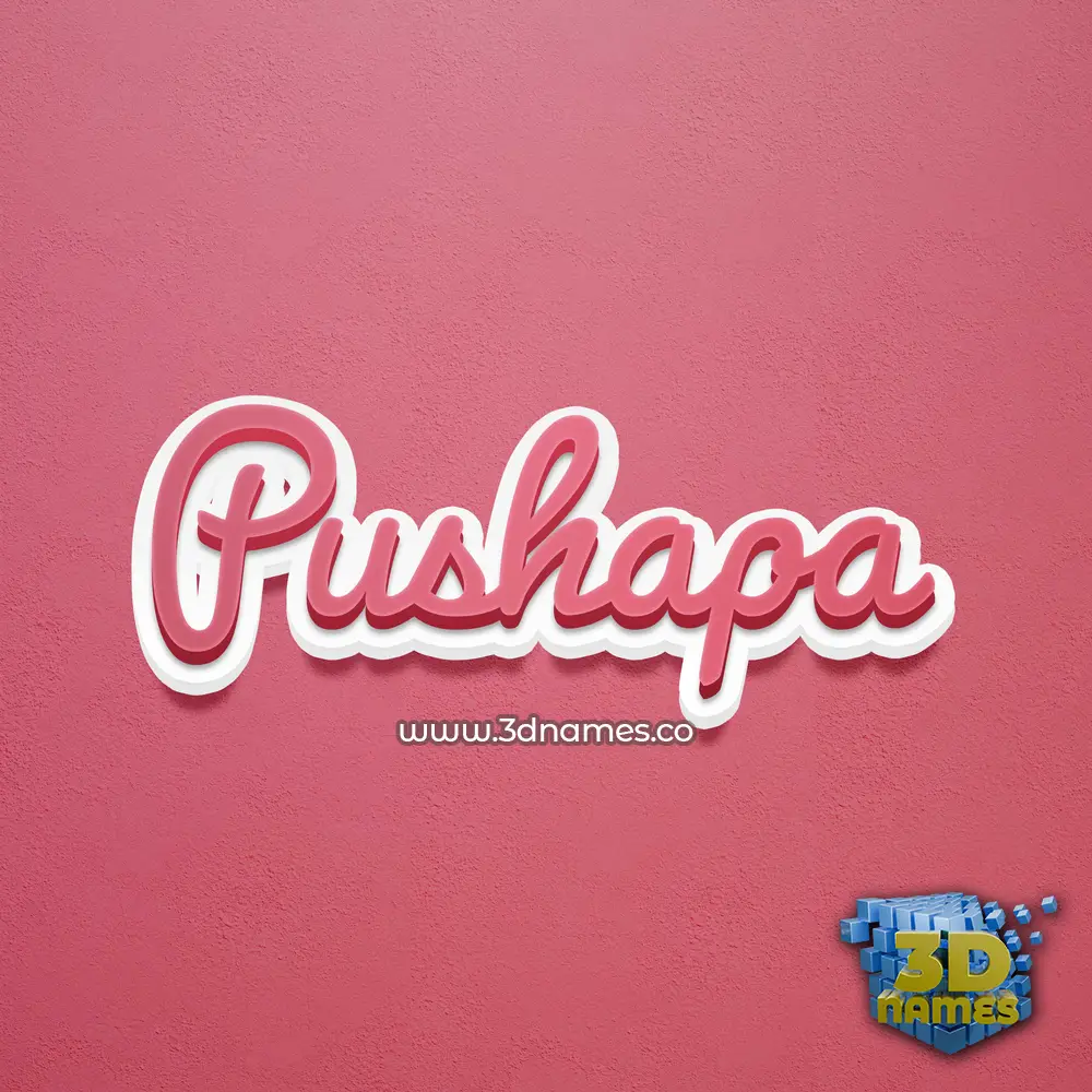 pushapa in Red Scribble style - 3D name wallpaper