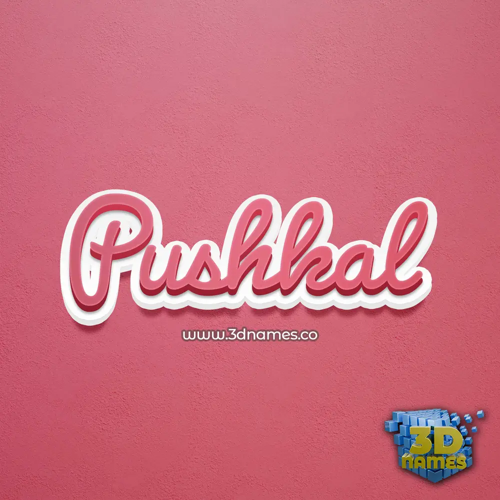 pushkal in Red Scribble style - 3D name wallpaper