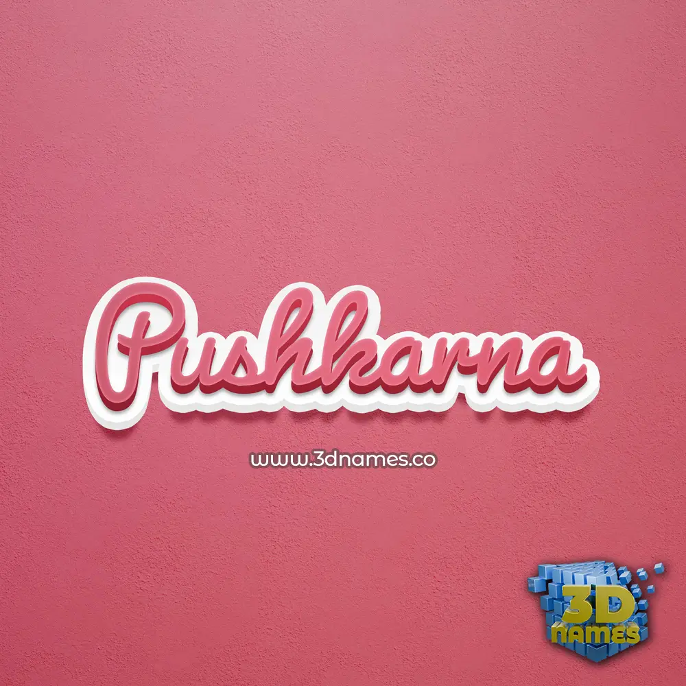 pushkarna in Red Scribble style - 3D name wallpaper