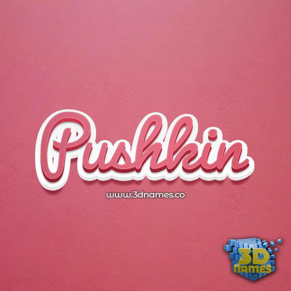 pushkin in Red Scribble style - 3D name wallpaper