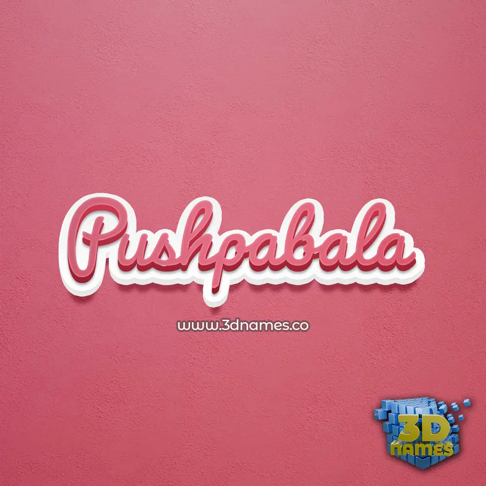 pushpabala in Red Scribble style - 3D name wallpaper