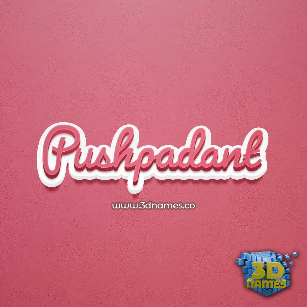 pushpadant in Red Scribble style - 3D name wallpaper