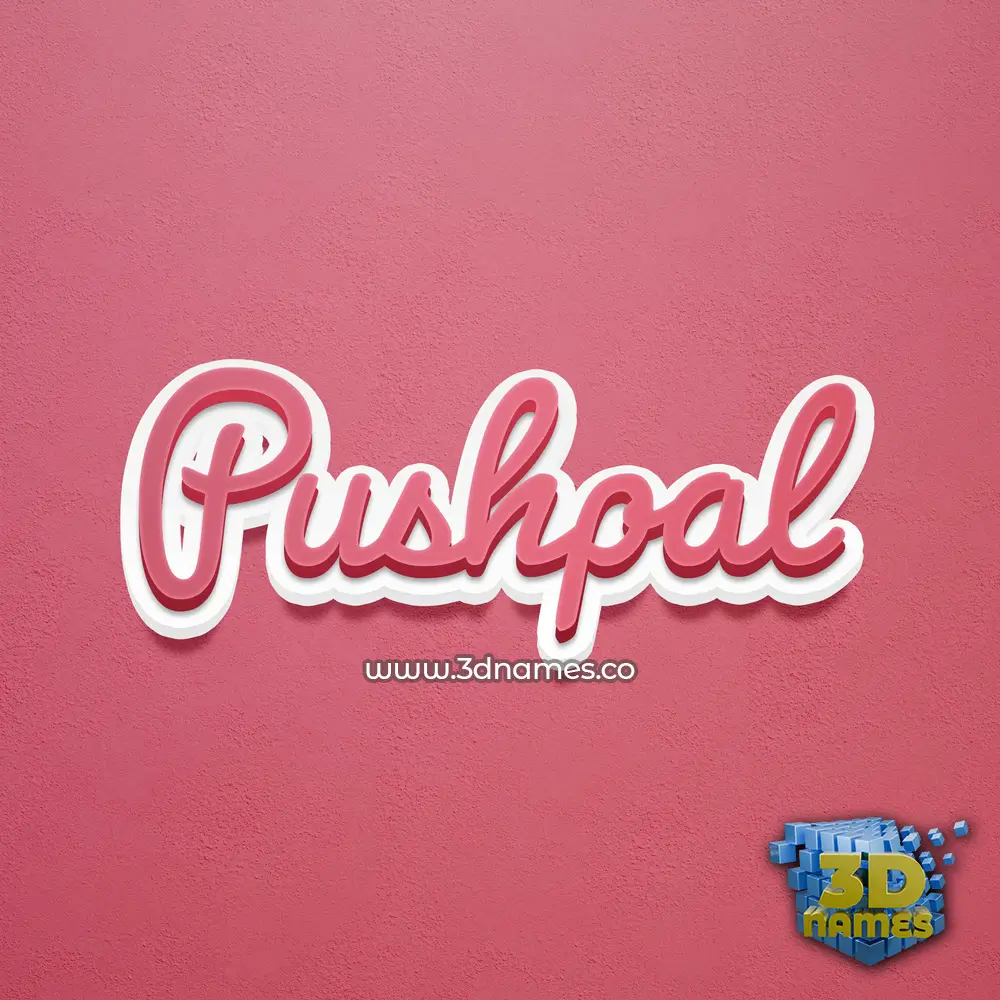 pushpal in Red Scribble style - 3D name wallpaper