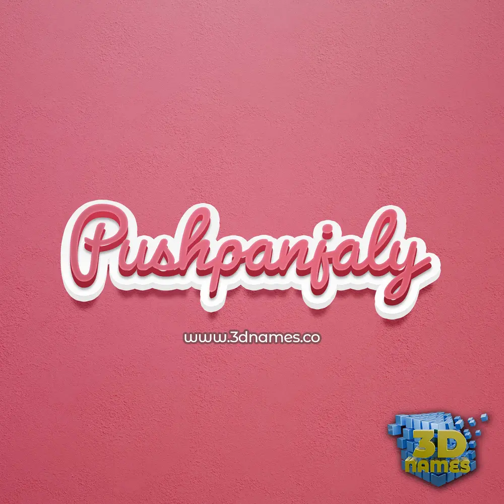 pushpanjaly in Red Scribble style - 3D name wallpaper