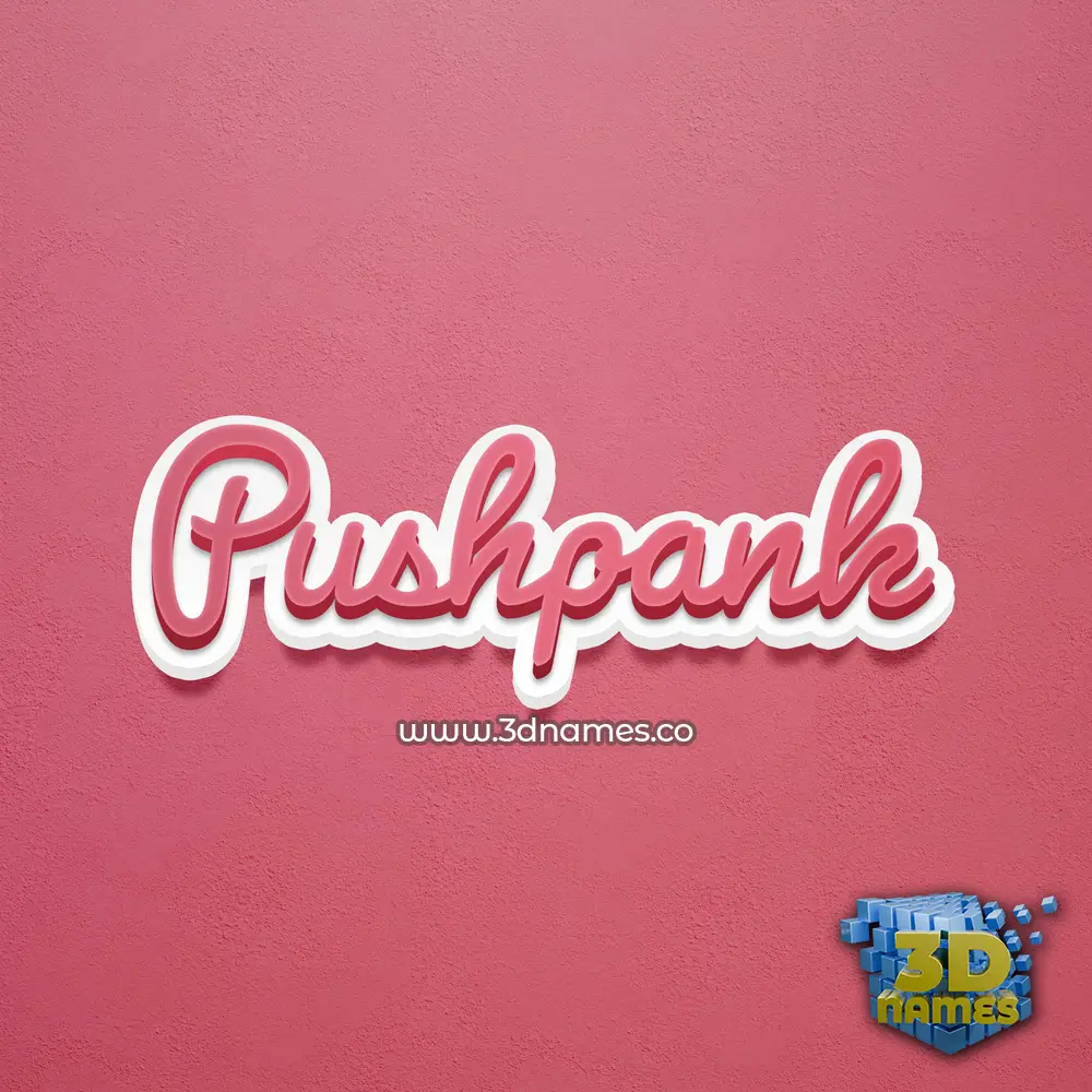 pushpank in Red Scribble style - 3D name wallpaper