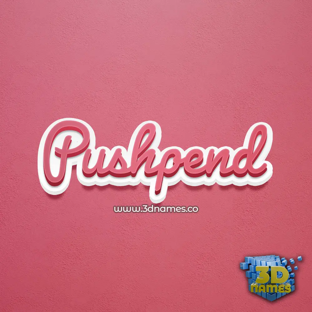 pushpend in Red Scribble style - 3D name wallpaper