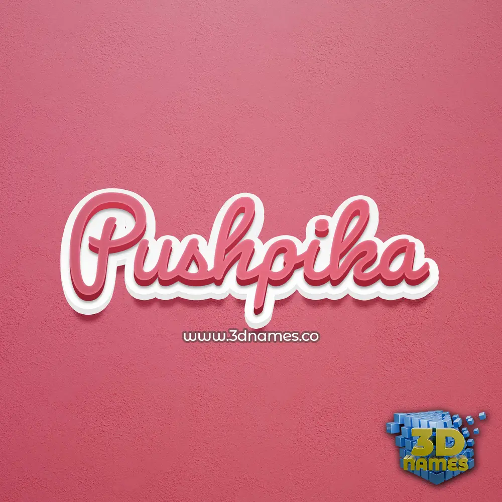 pushpika in Red Scribble style - 3D name wallpaper