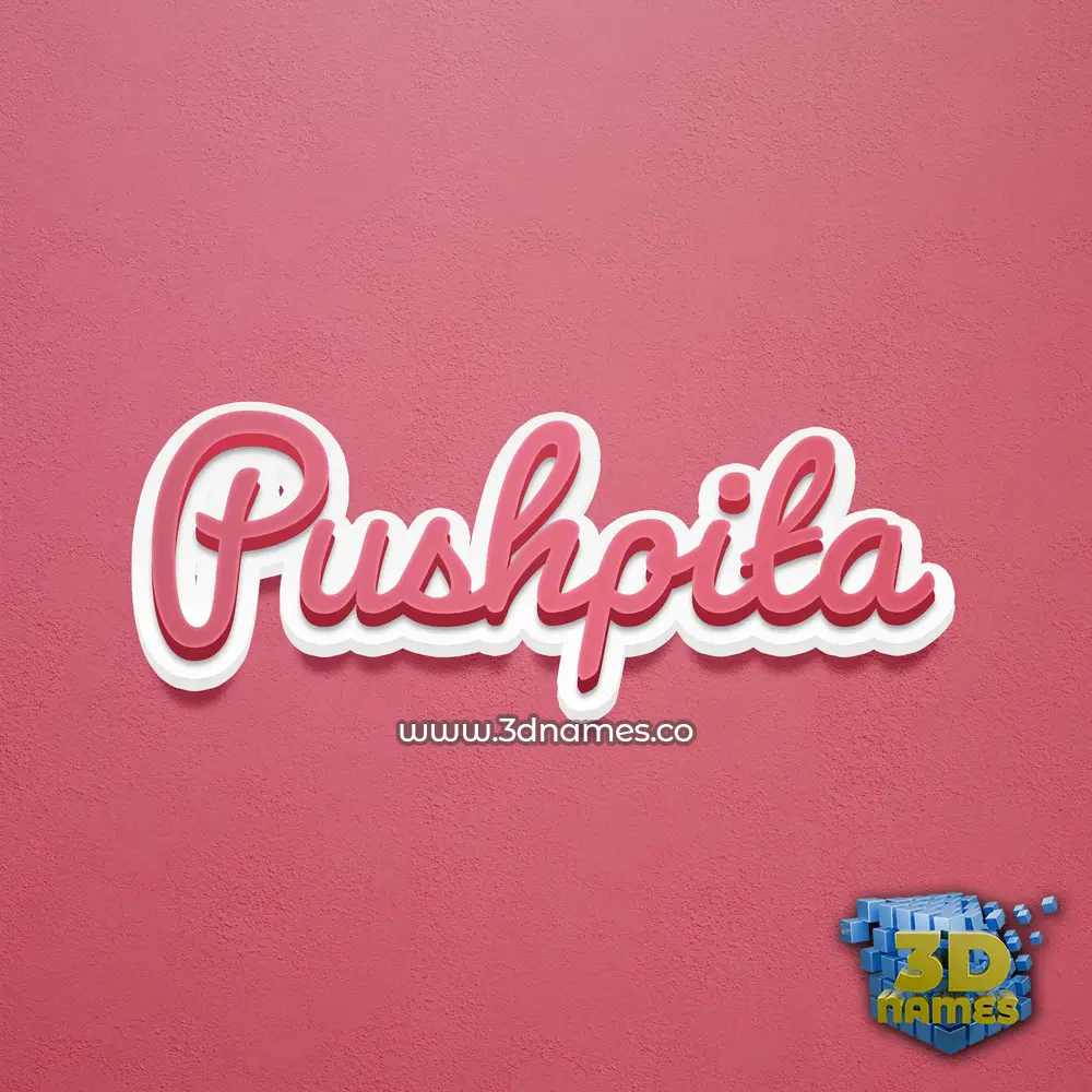 pushpita in Red Scribble style - 3D name wallpaper