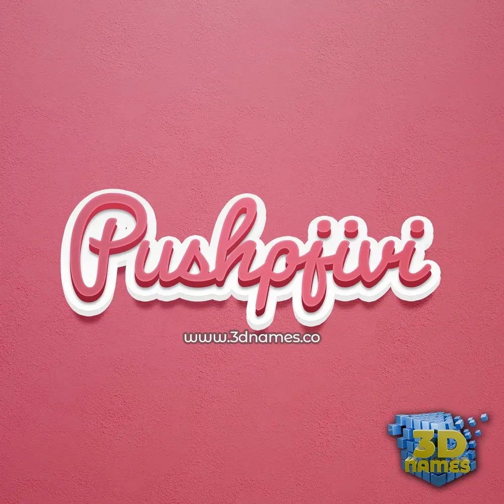 pushpjivi in Red Scribble style - 3D name wallpaper