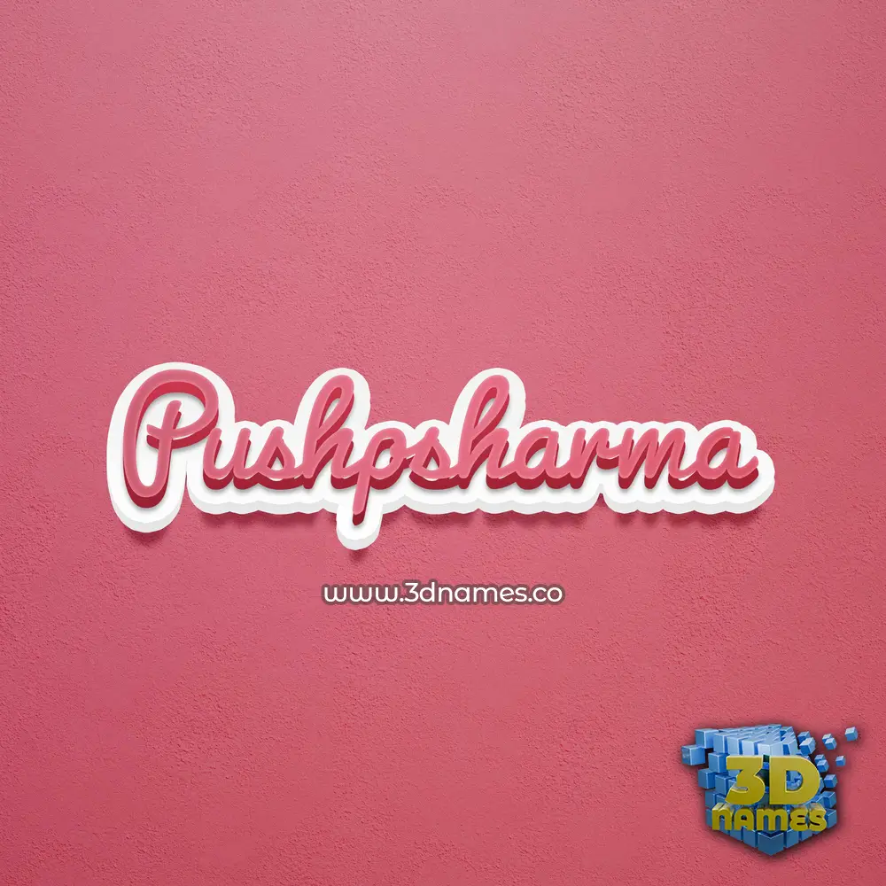 pushpsharma in Red Scribble style - 3D name wallpaper