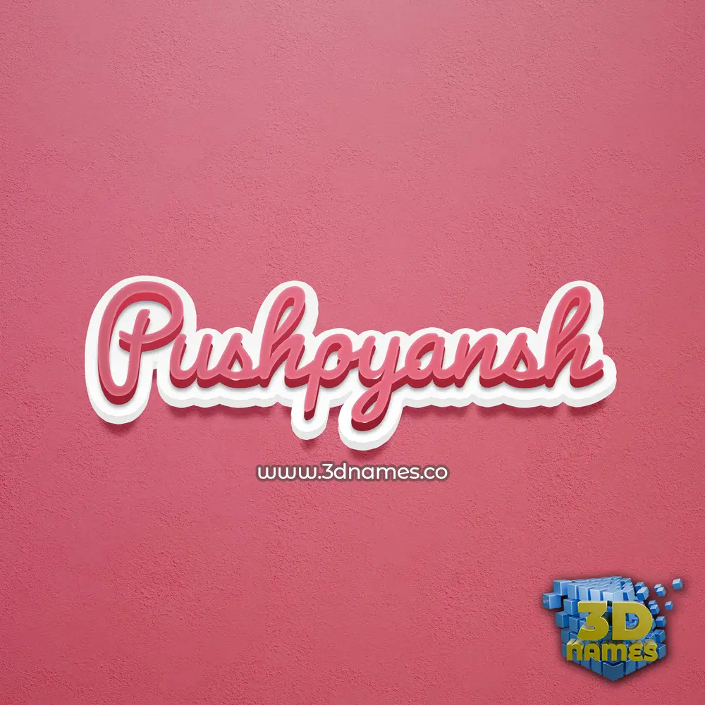 pushpyansh in Red Scribble style - 3D name wallpaper