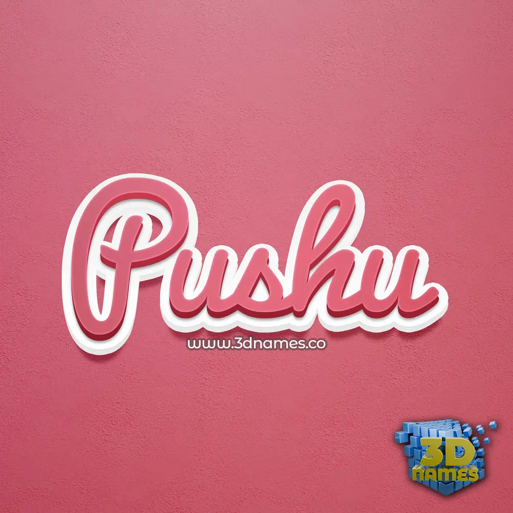 pushu in Red Scribble style - 3D name wallpaper