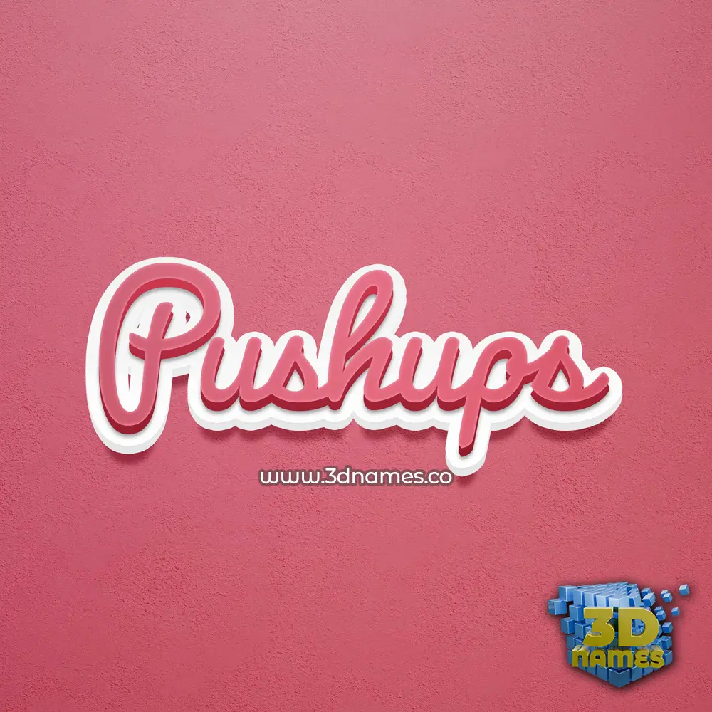 pushups in Red Scribble style - 3D name wallpaper