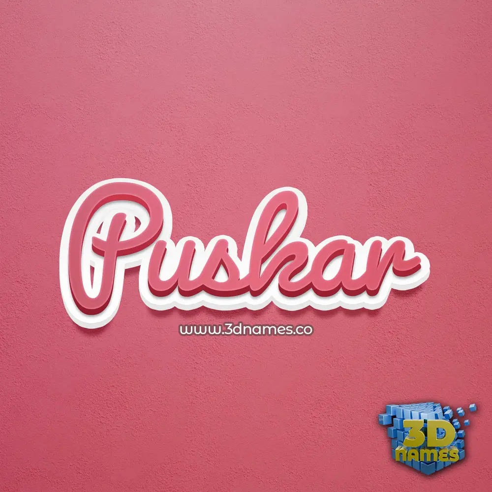 puskar in Red Scribble style - 3D name wallpaper