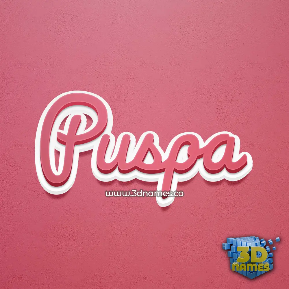 puspa in Red Scribble style - 3D name wallpaper