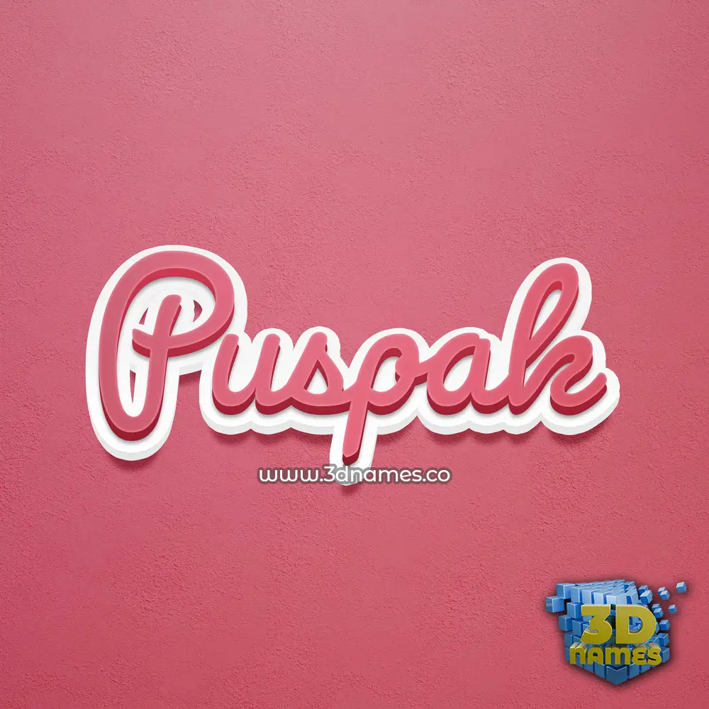 puspak in Red Scribble style - 3D name wallpaper