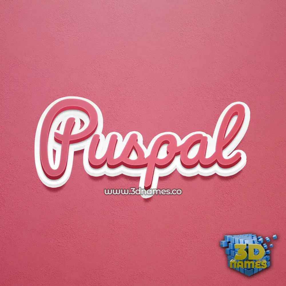 puspal in Red Scribble style - 3D name wallpaper