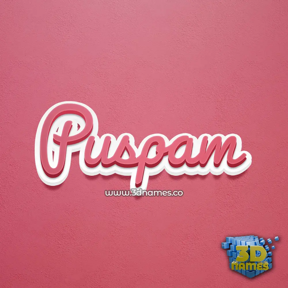 puspam in Red Scribble style - 3D name wallpaper