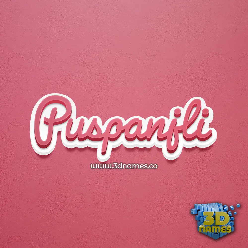 puspanjli in Red Scribble style - 3D name wallpaper