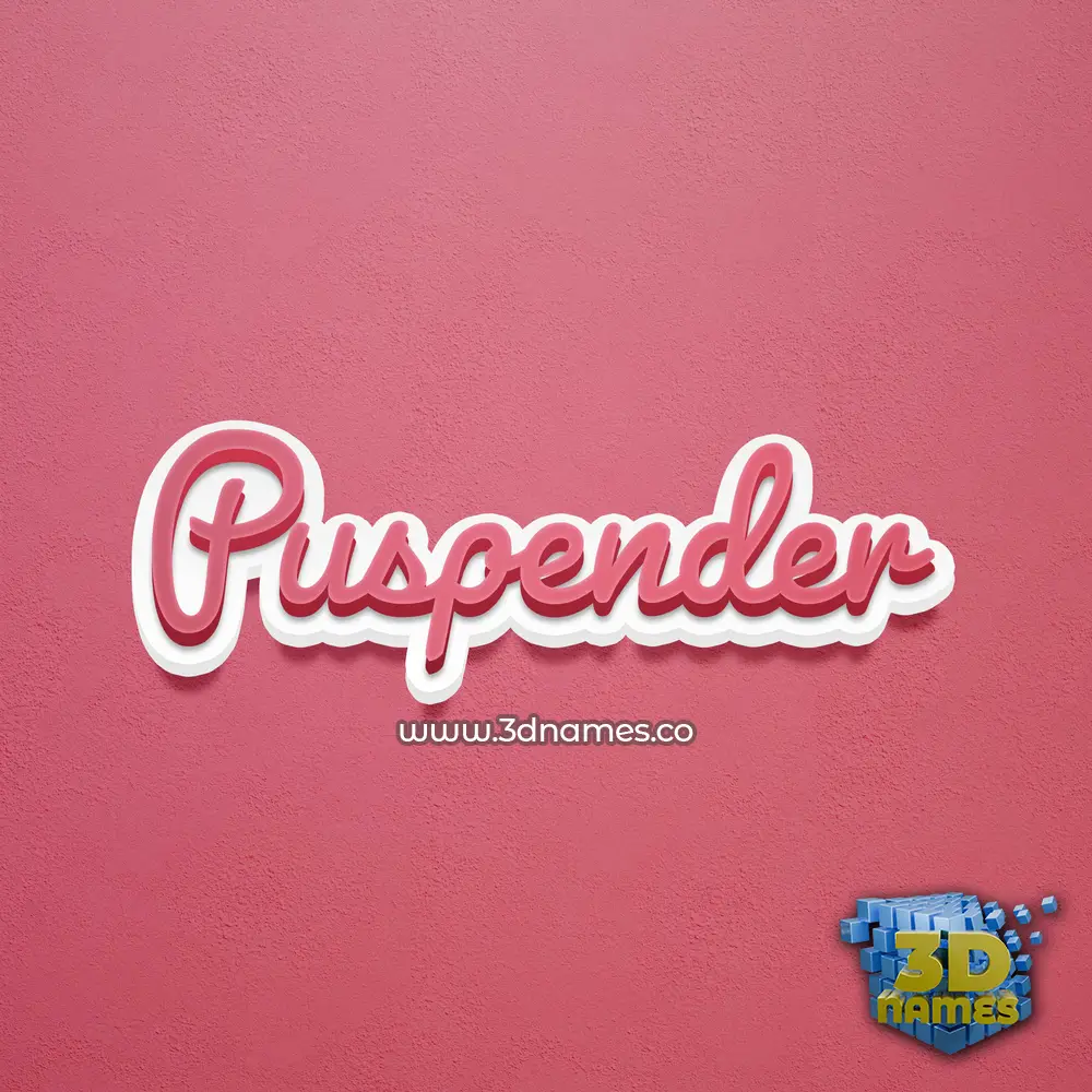 puspender in Red Scribble style - 3D name wallpaper