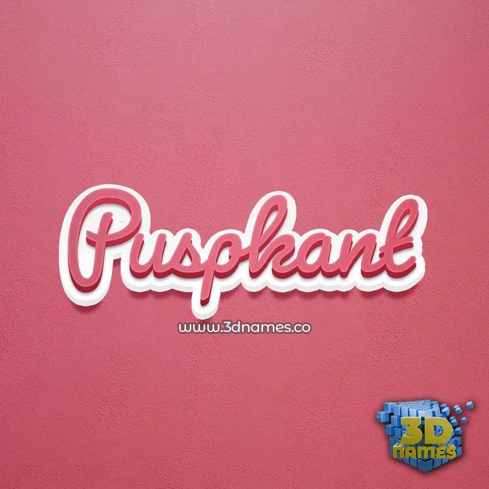 puspkant in Red Scribble style - 3D name wallpaper