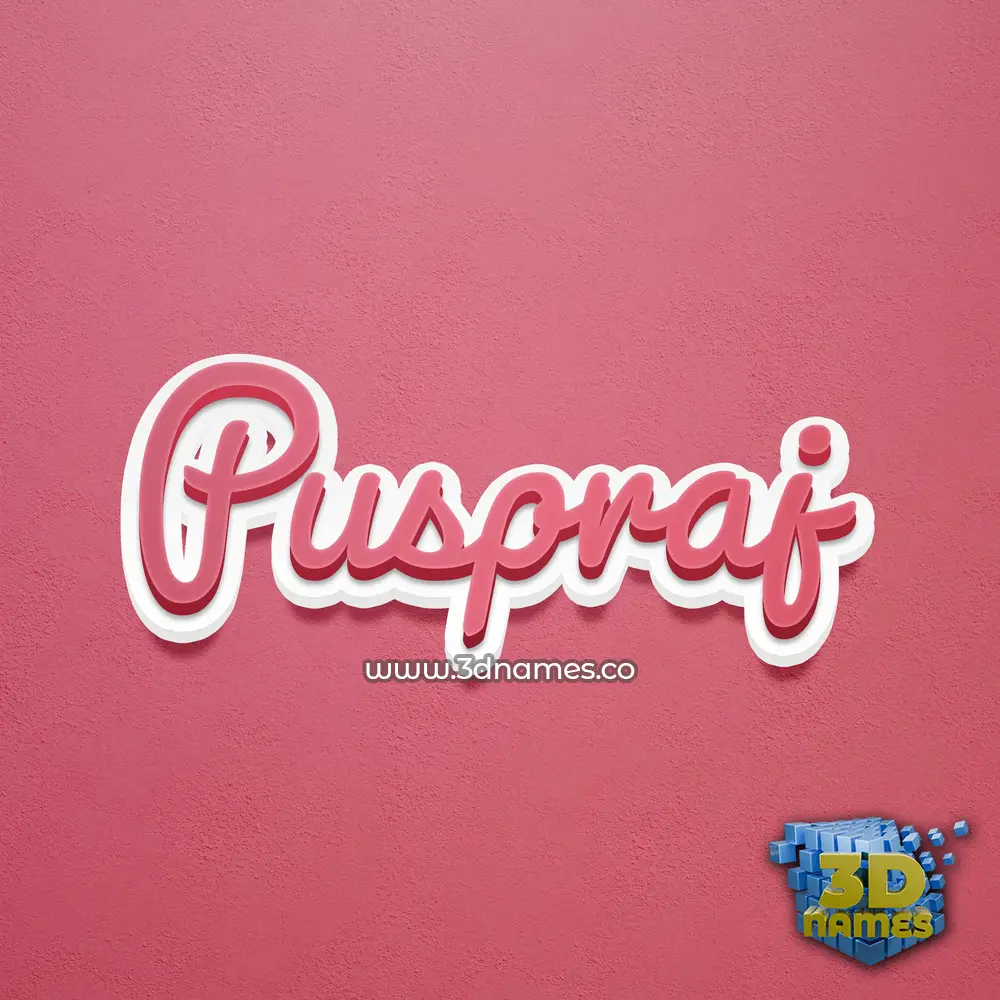 puspraj in Red Scribble style - 3D name wallpaper