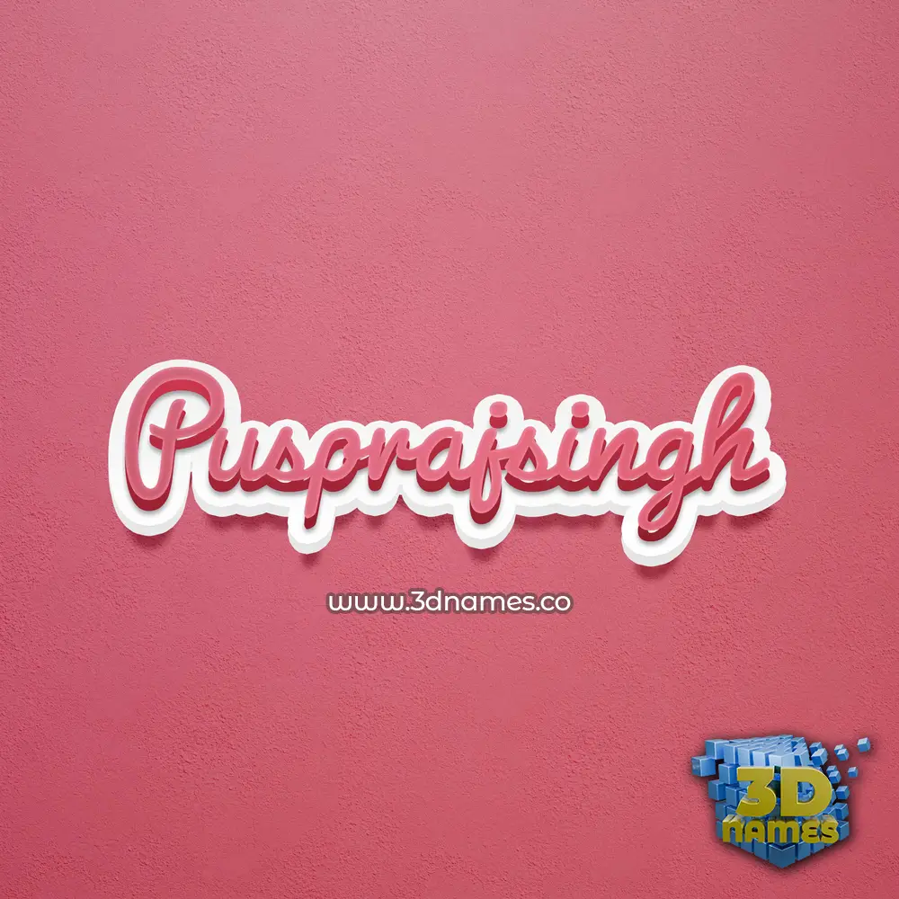 pusprajsingh in Red Scribble style - 3D name wallpaper