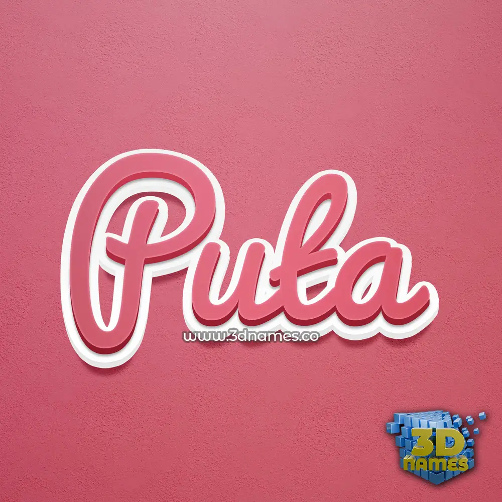 puta in Red Scribble style - 3D name wallpaper