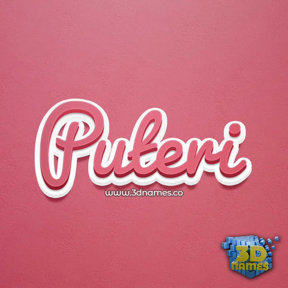 puteri in Red Scribble style - 3D name wallpaper