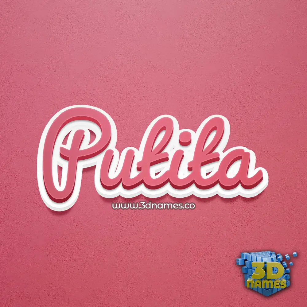 putita in Red Scribble style - 3D name wallpaper