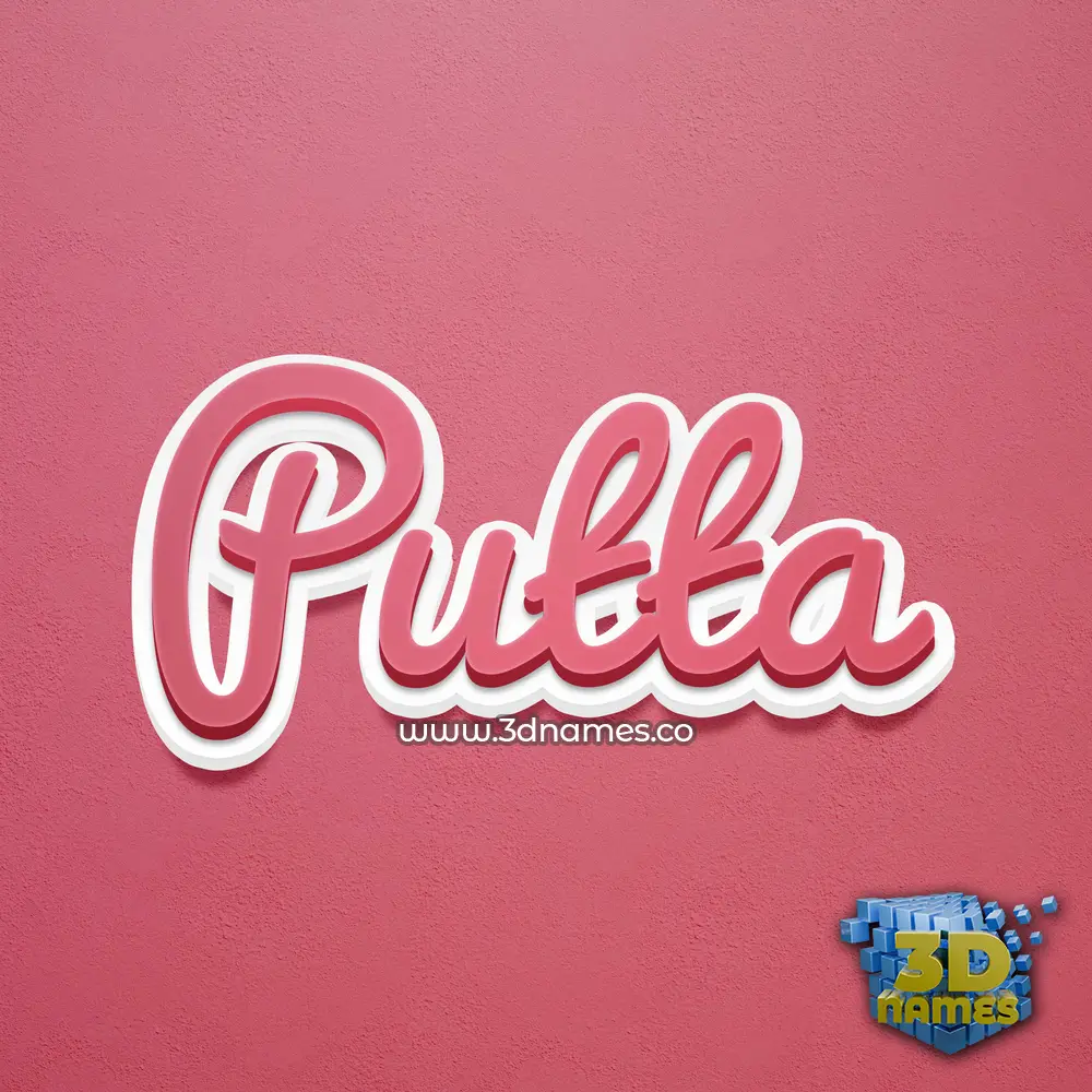 putta in Red Scribble style - 3D name wallpaper